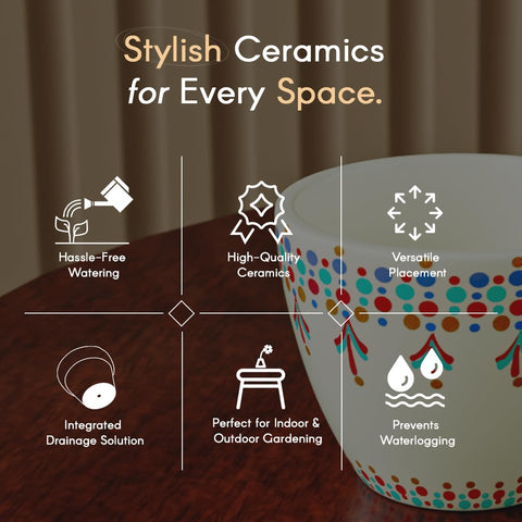 Tribal Dotted Ceramic Pot