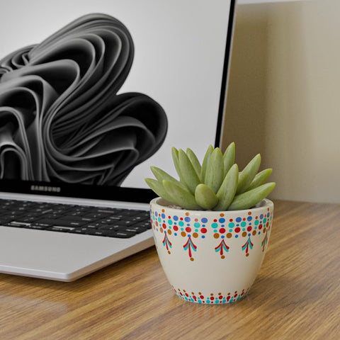 Tribal Dotted Ceramic Pot