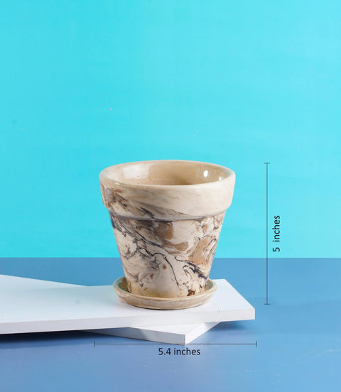 Marble Toned Ceramic Pot