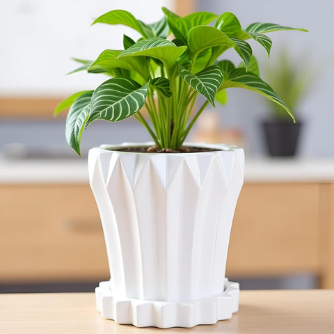 Jungle Ceramic Pot with Tray