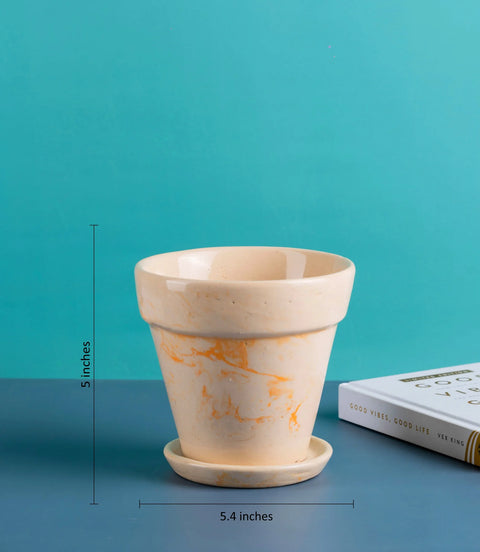 Marble Toned Ceramic Pot