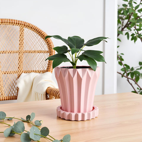 Jungle Ceramic Pot with Tray