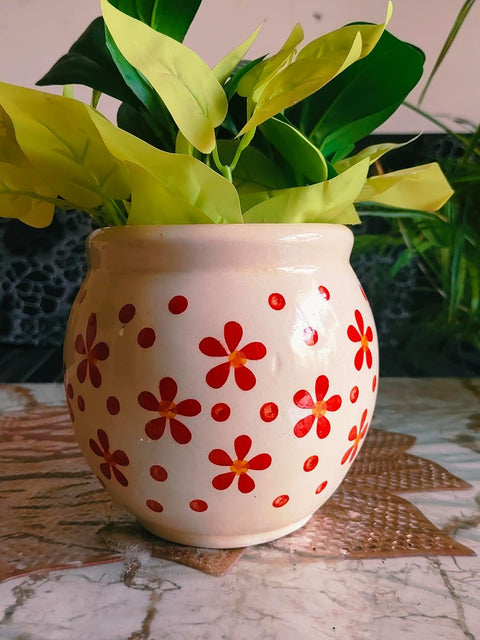 Handcrafted Flower Ceramic Pot