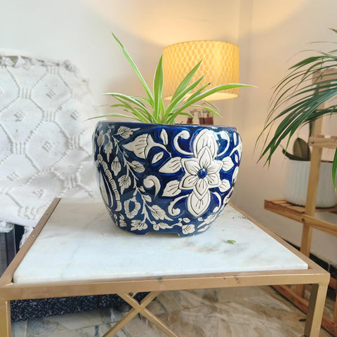 Flower Printed Ceramic Pot