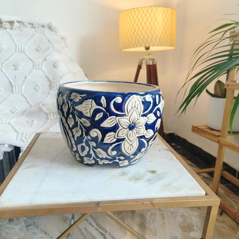Flower Printed Ceramic Pot