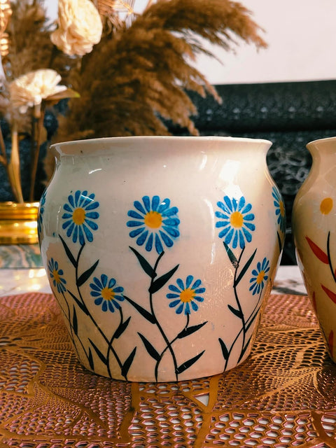 Handcrafted Flower Ceramic Pot