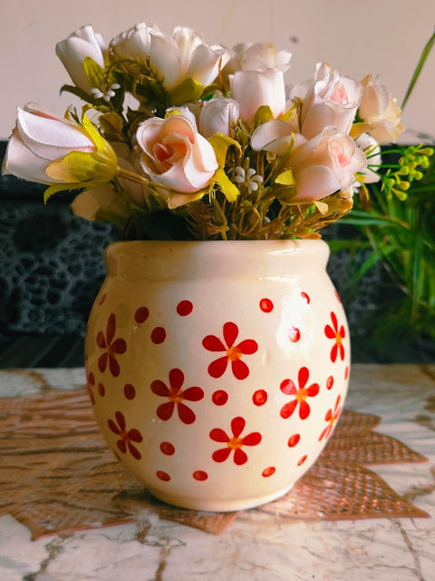 Handcrafted Flower Ceramic Pot