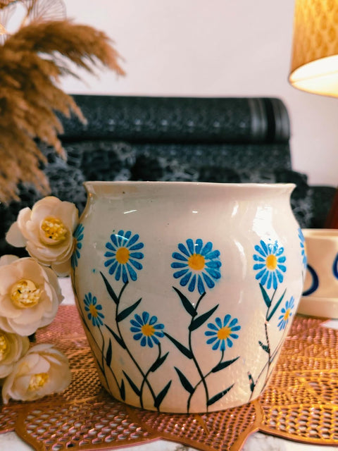 Handcrafted Flower Ceramic Pot