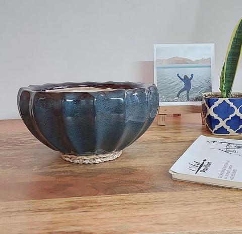 Glossy Lotus Ceramic Pot
