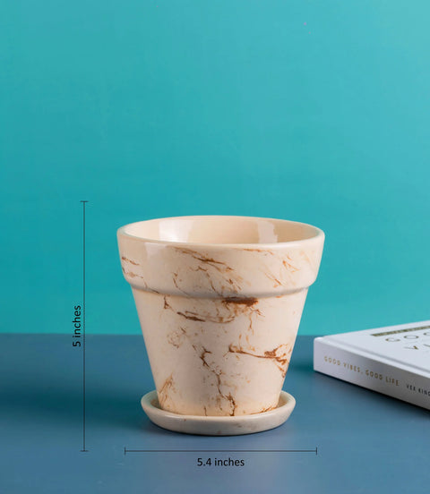 Marble Toned Ceramic Pot