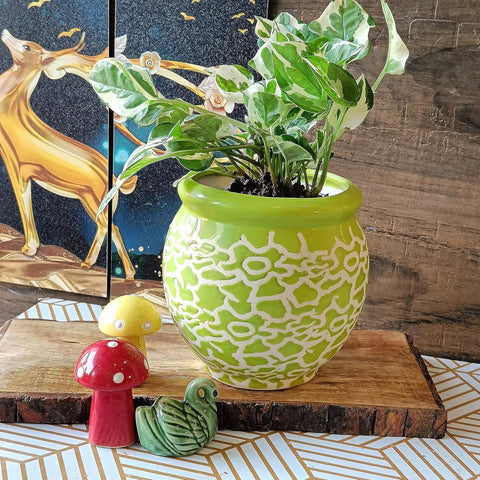 Handcrafted Flower Ceramic Pot
