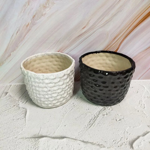 Dotted Round Ceramic Pot