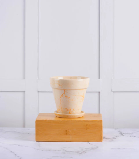 Marble Toned Ceramic Pot