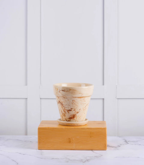 Marble Toned Ceramic Pot