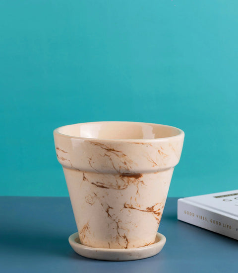 Marble Toned Ceramic Pot