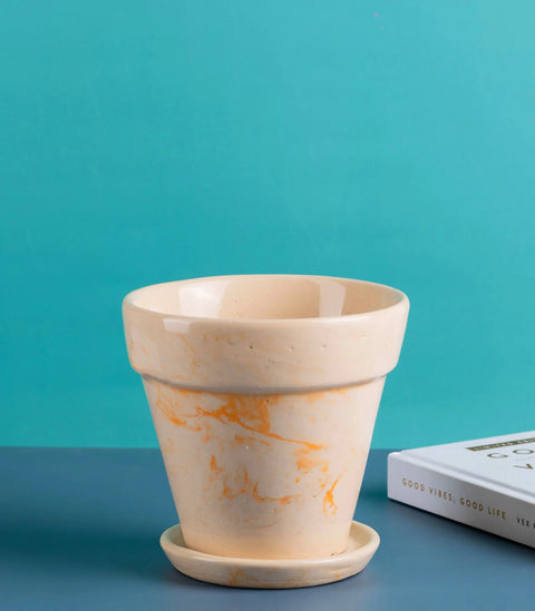 Marble Toned Ceramic Pot