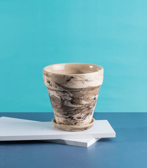 Marble Toned Ceramic Pot